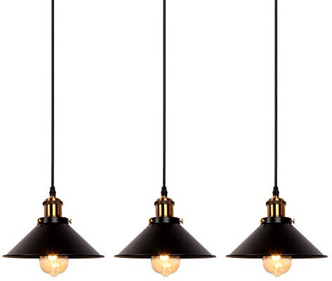 Newrays 3er Pack Industrial Retro Schwarz Eisen Küche Restaurant Bar Balkon Hängende Pendelleuchte