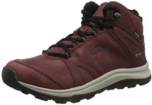 KEEN Terradora 2 Mid wasserdichte Wanderstiefel für Damen, Weinschwarzes Leder, 37 EU