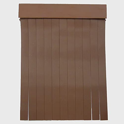 Cortinas Exterior Puerta de Tiras | Material Plastico PVC y Barra Aluminio | Ideal para Terraza y Porche | Antimoscas | Marrón Oscuro | 210 * 90