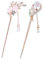 Lurrose 2pcs Chinese Hair Sticks with Tassel, Vintage Pearl Flower Pin Retro Tassel Chignon Chopsticks Hanfu Bun Updo Holders for Women Girls