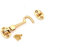 Infinity Decor Heavy Duty Polished Brass 3 (75mm) Cabin Hook & Eye Silent Catch Door Latch Lock for Gate, Shed, Patio, Window, Garden Gate etc.