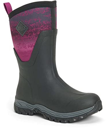 Muck Boots Womens Arctic Sport Mid Pull On Wellington Boot Black/Magenta Size UK 9 EU 43