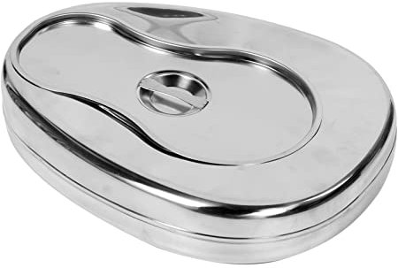 Cabilock Poêles à Lit en Acier Inoxydable Bassin Anti- Bassin avec Couvercle Lit D' urinoir pour Literie Lié Au Patient Âgée Femme Femme Enceinte Femme