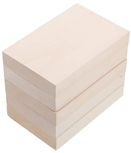 Milisten Bloques De Madera De Tilo Para Tallado 15X10X1 Pulgadas 5 Unidades Tablas Naturales Sin Acabado Para Manualidades Diy Y Decoración Hogar