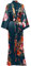 BABEYOND Peignoir kimono paon pour femme, mariage, fille, fête, pyjama, 135 cm, Vert foncé, taille unique