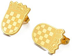 YUANYIRAN Kroatische Flagge Karte Ohrstecker – Einzigartige Kroatische Flagge Ethnische Piercing Frauen Ohrringe Land Hip Hop Tropfen Modeschmuck Für Damen, Gold