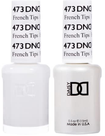 DND Gellack Set, White Collection, UV/LED Gellack und Air Dry Nagellack, passendes splitterfreies Polish Duo, 473 French Tips, 0.5 Fl Oz