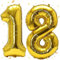 WOIRROIP Luftballon 18. Geburtstag Gold, XXL Riesen Gold Folienballon 18 81 für Frauen,40 Luftballon 18. Geburtstag,Zahlen 1 und 8 Folienballon für 18 Jahre Geburtstagsdeko Jubiläum Party Dekoration