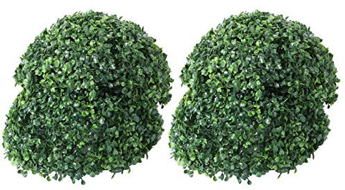 VANZACK Beleuchtete Buchsbaumkugel Kunstpflanze Grasball Anhänger Trimmen Grasball Anhänger Simulation Pflanzenball Home Mall Öffnungsfenster Decke Grünpflanzendekor 2 (18X18cm)