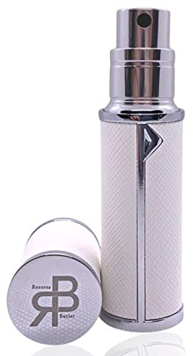 Perfume Atomiser, UK Brand, Refillable & Travel Size Perfume Bottle, Leaking Proof, Bottom Pump, Luxurious Small women and men, 5ml (Ice White)