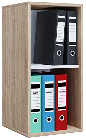 VCM Holzregal stehend | platzsparender Aktenschrank | Maße ca. H. 74 x B. 35 x T. 37 cm | Elegantes Regal | Büroregal – Lona I 2f