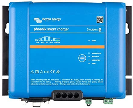 Victron Energy Smart IP43 24-Volt 25 amp 85-250V (3) Output Battery Charger, Bluetooth