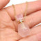 Natural Perfume Bottle Fluorite Pendant Necklace Chains Essential Oil Diffuser for Women Jewerlry,Rose Quartz,65cm