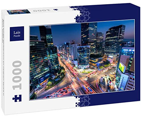Lais Puzzle Blick auf das Stadtzentrum am Gangnam Square in Seoul, Südkorea 1000 Teile