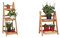 Relaxdays Blumentreppe aus Holz, Blumenständer für innen & Blumentreppe aus Holz, Blumenständer für innen, 2-stufig, Leiterregal, Klappbar, HBT: ca. 51 x 41 x 25 cm, braun