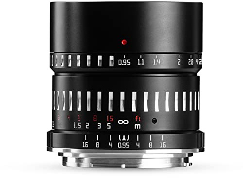 TTArtisan APS-C Objectif à Corps métallique F/0.95 50 mm Compatible avec Monture L Noir et Argent