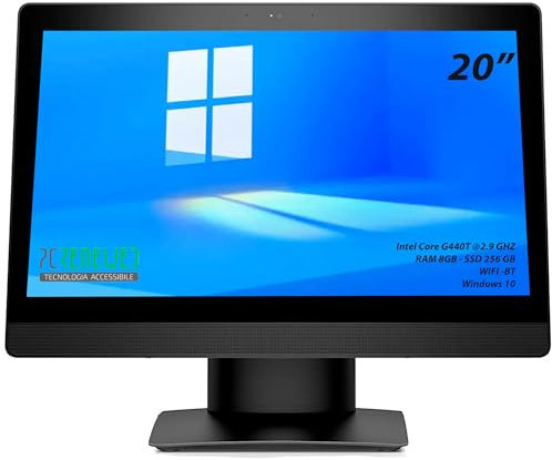 HP Computer Desktop All-In-One 20-inches - Intel G440T 8GB SSD 240 windows 10 Wi-fi (Ricondizionato)