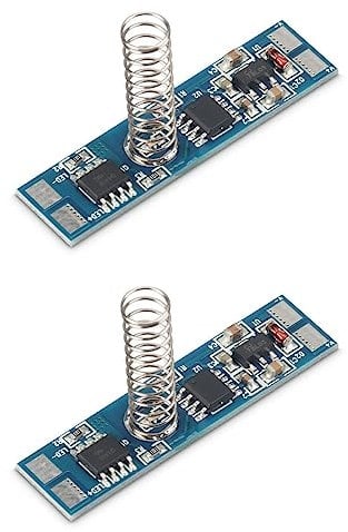 ZOREI Dimmer Touch LED per Profilato Alluminio, Con Memoria Anche Dopo Interruzione Corrente, 12V 24V 4A, Dimensione 40X10X2mm (2)