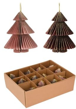 Rebecca Mobili Weihnachtsbaumschmuck, Weihnachtsdekorationen, 12 Stück, 2, Papier, Dekorative Anhänger, Geschenkidee - Durchmesser: Ø 8 cm - Art. RE6928