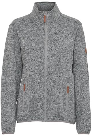 NORTH BEND NBSamana Fleecejacke atmungsaktiv modische Jacke mit Stehkragen, Größe:38, Farbe:Light Grey Melange (1005)