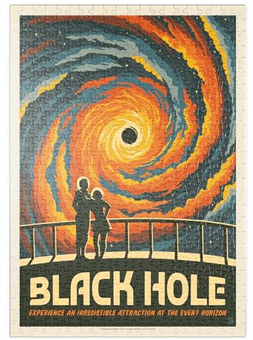 MyPuzzle Schwarze Löcher: Eine unwiderstehliche Anziehungskraft, Vintage Poster - Premium 500 Teile Puzzle - MyPuzzle Sonderkollektion von Anderson Design Group