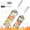 2 Stück Grillkorb Edelstahl mit Abnehmbarem Griff, Grillkorb Zylindrisch Eine groß 33×9.5cm + Eine klein 24×8.5cm, Rolling Grillkorb Grillzubehör Camping und Terrassengrills Freien, BBQ GrillgemüSe