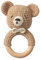 Mamimami Home Gehäkelte Babyrassel Häkeln Holz Greifling Baby Rassel Geschenk zur Geburt Handmade Junge und Mädchen,Geschenk zur Geburt (Bär)