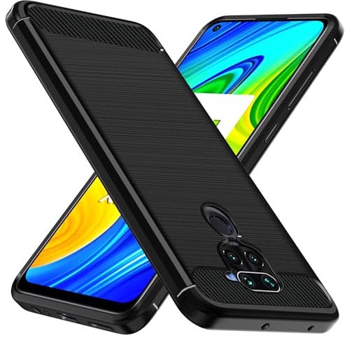 ivoler Funda para Xiaomi Redmi Note 9 / Xiaomi Redmi Note 9 NFC, [Protección Militar] Carcasa Protectora Antigolpes, Fina Suave TPU Silicona Caso Delgada Anti-Choques Antihuellas Bumper Case, Negro