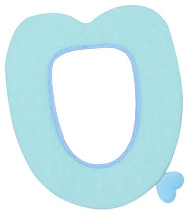 jojofuny Light Green Washable Toilet Seat Cover Handle Warm Bathroom Toilet Mat for Home Use Hygienic and