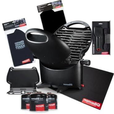 nomadiQ Portable BBQ Boating Package - Lightweight Foldable Grill with Boat Accessories for Outdoor Cooking and Barbecue
