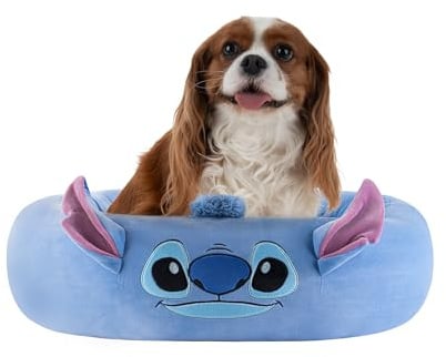 Disney Stitch Haustierbett, Nackenrolle mit Charakter-Design und maschinenwaschbarem, herausnehmbarem Einsatz, Größe S