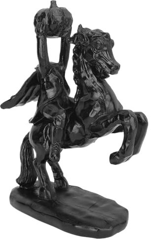 TYCIONG Halloween-Skulptur, 22 cm, Statue eines kopflosen Reiters, mit Kürbishorror, Reiter, ohne Kopf, Skulptur, Halloween-Dekoration, Reiterstatue