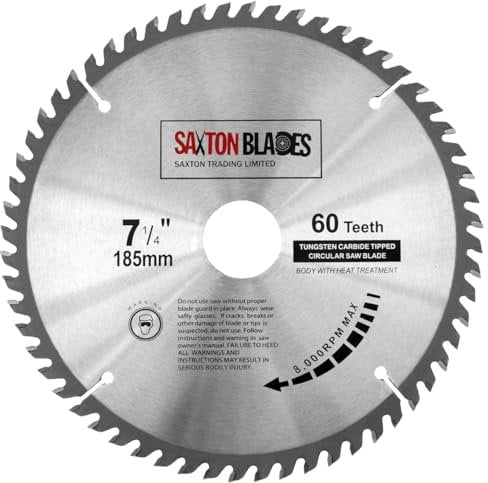 TCT18560T20B TCT Circular Saw Blade 185mm x 60T x 20mm Bore (16mm ring) fits Evolution Bosch Makita Dewalt etc