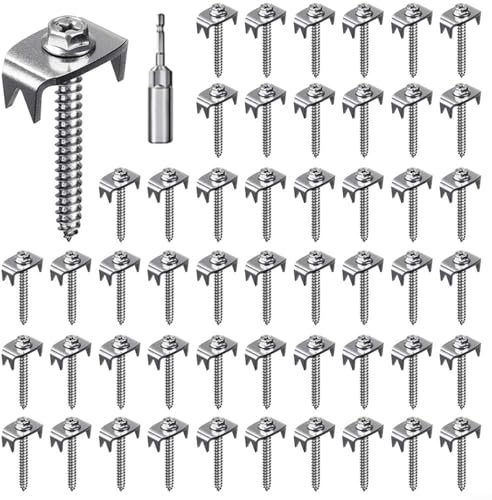 HOHOVYVY 50 clavos de acero inoxidable para cercas de alambre, clavos de fijación en forma de U