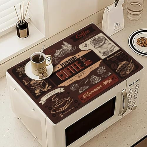 Apriciti Rubber Mat for Microwave Top Cover, Nonstick Heat Resistant Counter Protector, 18x14 Non Slip