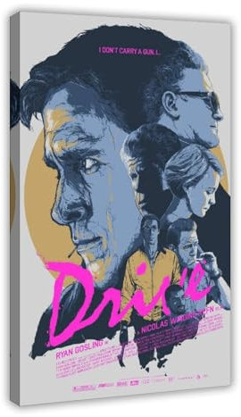 HACERR Drive Ryan Gosling Alternatives Kunstwerk, Heimdekoration, Filmcover, Poster, Leinwandposter, Wandkunst, Dekordruck, Bild Gemälde für Wohnzimmer, Schlafzimmer, Dekoration, 60 x 90 cm