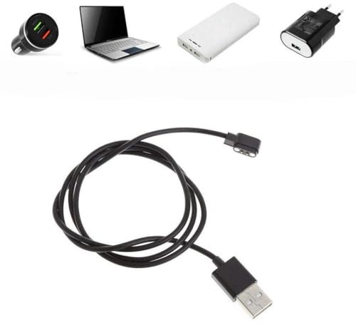 SHANGYU Magnetic Smart Watch Charger Kit, 80cm USB 2-Pin Smartwatch Charging Cable, Compatible with Smart Watch
