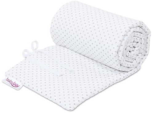 babybay Nestchen Piqué passend für Modell Boxspring XXL, weiß Punkte perlgrau