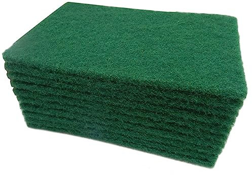 Warmhm Spugnetta Verde 10 Pezzi per Lavare i Piatti Riutilizzabile e Antigraffio 15X10X0,6 Cm per e Cucinari