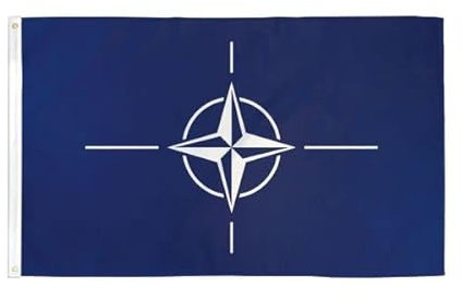 Bandera de la OTAN de poliéster de 3 x 5 pies, banderas internacionales