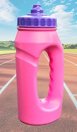 SONEKA Running Bottle - Pink/Violet, 500ml, Handheld, Lightweight with Hygiene Cap, Wide-Neck Easy Fill, UK Made, Also ideal for > Gym, Walking, Hiking, Outdoor pursuits, School, etc