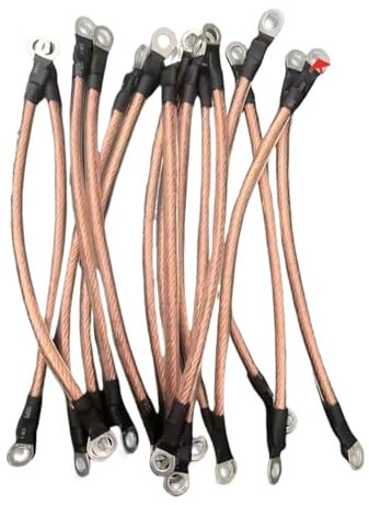 BADIKA Erdungskabel 10 Kunststoff-Kupferlitzen, 10–25 Quadrate transparente Ummantelungen, Kabelrinnen, Verteilerkasten-Erdungskabel, Flexible Drähte(10PCS-12,200MM_10SQUARE)