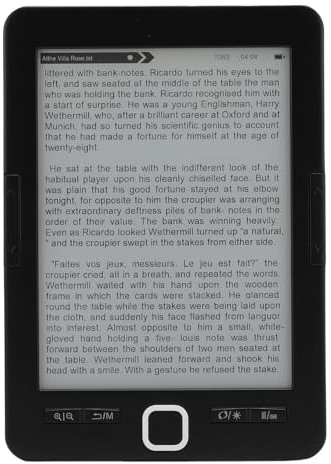 Lettore di EBook Portatile con Schermo HD Ink da 6 Pollici, BK6033, Memoria Integrata da 8 GB, luminosità Regolabile, Adatto per Bambini, Adulti e anziani.