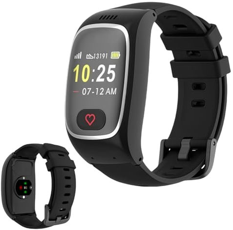 Micmetago LUADA 2 Notrufuhr mit Sturzerkennung Notfalluhr für Senioren mit Roaming Notruf App