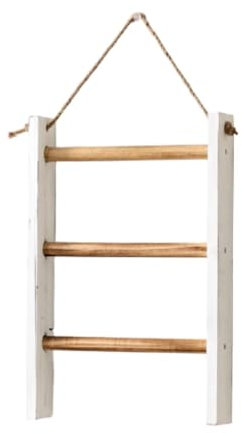 Milageto Toalleros de Madera, Escalera para Toallas, Escalera para, Soporte para té, estantes pequeños de Madera rústicos para baño de Hotel, casa de, MarrÓn