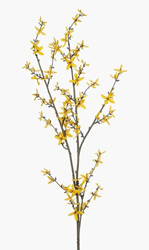 artplants.de Künstlicher Zweig Forsythie LIXRON mit Blüten, gelb, 110cm | Deko Forsythienzweig