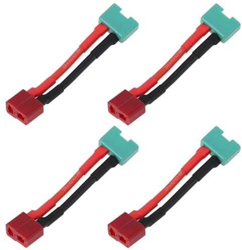 SG Store 4Pcs MPX Stecker auf T-Stecker Buchse Adapter Kabel 14AWG für RC Auto Drone Lipo Batterie Anschluss
