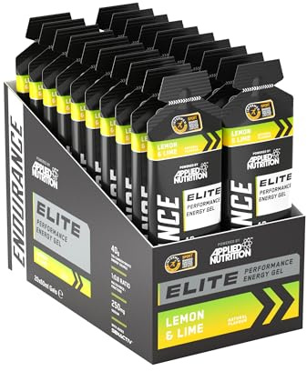 Applied Nutrition Endurance Elite Energy Gel - 40g Tri-Carb Fuel (Maltodextrin, Fructose & HBCD) 1:0.8 - Electrolytes 250mg Sodium with Senactiv (Pack of 20 x 60ml) (Lemon & Lime)