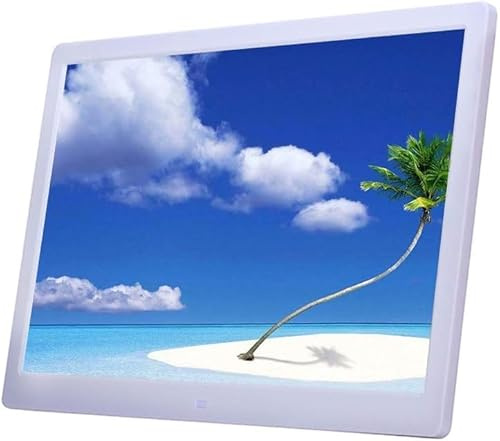 JvFbjLF Cadre Photo numérique Haute résolution de 15 Pouces avec Batterie au Lithium et Lecture vidéo 1080p(Bianco)