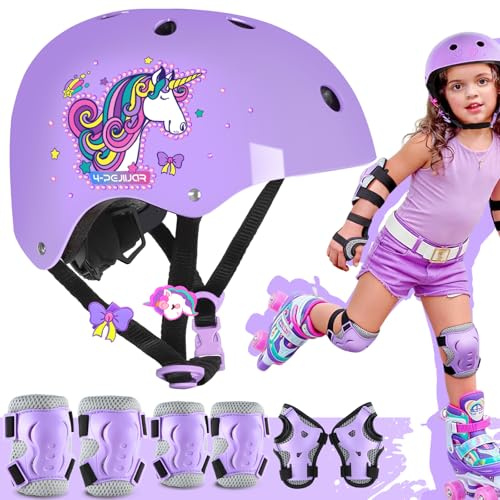Einhorn Knieschoner Kinder Schoner Inliner Schutzausrüstung Knieschützer Komfortabel Ellenbogenschützer für Kinder Mädchen Rollschuhe Scooter Fahrrad Skateboard